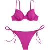imageSOLY HUX Womens Bikini Sets Underwire Bathing Suits High Waisted Tie Side Two Piece SwimsuitsHot Pink