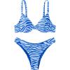 imageSOLY HUX Womens Bikini Sets Zebra Striped Bathing Suits Two Piece SwimsuitBlue Zebra Stripe