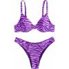 imageSOLY HUX Womens Bikini Sets Zebra Striped Bathing Suits Two Piece SwimsuitPurple Zebra Stripe