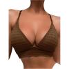 imageSOLY HUX Womens Criss Cross Lace Up Back Bikini Top Swimsuit Bathing Suit TopsPlain Coffee Brown