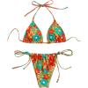 imageSOLY HUX Womens Floral Print 2 Piece Swimsuits Bikini Set Halter Triangle Swimwear Sexy Bathing SuitMulticolor