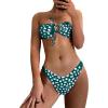imageSOLY HUX Womens Floral Print Tie Front Bandeau Bikini Bathing Suit 2 Piece SwimsuitsOlive Green Floral