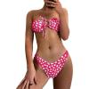imageSOLY HUX Womens Floral Print Tie Front Bandeau Bikini Bathing Suit 2 Piece SwimsuitsRed Floral