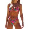 imageSOLY HUX Womens Floral Print Underwire High Cut Bikini Sets Two Piece Swimsuit Bathing SuitsMulticoloured Floral