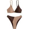 imageSOLY HUX Womens Sexy Bikini Set Color Block Ring Linked Bathing Suits 2 Piece SwimsuitMulticoloured