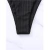imageSOLY HUX Bikini Sets for Women 2 Piece Swimsuits Sexy High Cut Bathing Suit Spaghetti Strap Triangle String BikiniBlack Plain