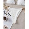 imageSOLY HUX Bikini Sets for Women 2 Piece Swimsuits Sexy High Cut Bathing Suit Spaghetti Strap Triangle String BikiniWhite Plain