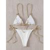 imageSOLY HUX Bikini Sets for Women 2 Piece Swimsuits Sexy High Cut Bathing Suit Spaghetti Strap Triangle String BikiniWhite Plain