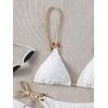 imageSOLY HUX Bikini Sets for Women 2 Piece Swimsuits Sexy High Cut Bathing Suit Spaghetti Strap Triangle String BikiniWhite Plain