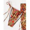 imageSOLY HUX Bikini Sets for Women 3 Piece Floral Print Halter Triangle Swimsuit Bathing Suit with Beach SkirtMulticoloured Leopard