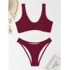 imageSOLY HUX Bikini Sets for Women Twist Front Swimsuit Two Piece Bathing SuitsSolid Burgundy