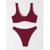 imageSOLY HUX Bikini Sets for Women Twist Front Swimsuit Two Piece Bathing SuitsSolid Burgundy
