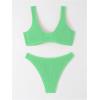 imageSOLY HUX Bikini Sets for Women Twist Front Swimsuit Two Piece Bathing SuitsSolid Green