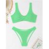 imageSOLY HUX Bikini Sets for Women Twist Front Swimsuit Two Piece Bathing SuitsSolid Green