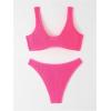 imageSOLY HUX Bikini Sets for Women Twist Front Swimsuit Two Piece Bathing SuitsSolid Watermelon Pink