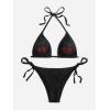 imageSOLY HUX Womens Bikini Sets Two Piece Swimsuit Halter String Triangle Tie Side Bathing SuitsBlack Cherry