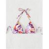 imageSOLY HUX Womens Floral Print Bikini Top Halter Triangle Tie Back Swimsuit Bathing Suit TopsPurple Floral
