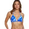 imageSOLY HUX Womens Floral Print Bikini Tops Halter Triangle Tie Back Bathing Suit Summer Swimsuit TopsBlue Floral