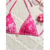 imageSOLY HUX Womens Floral Print Bikini Tops Halter Triangle Tie Back Bathing Suit Summer Swimsuit TopsPink Floral