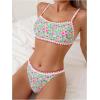 imageSOLY HUX Womens Floral Print Swimsuit Spaghetti Strap Bikini Sets Two Piece Bathing SuitsMulticoloured Floral