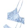 imageSOLY HUX Womens Floral Print Tie Front Bikini Bathing Suit 2 Piece SwimsuitsBlue White