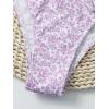 imageSOLY HUX Womens Floral Print Tie Front Bikini Bathing Suit 2 Piece SwimsuitsPurple Ditsy Floral