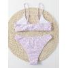imageSOLY HUX Womens Floral Print Tie Front Bikini Bathing Suit 2 Piece SwimsuitsPurple Ditsy Floral