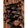 imageSOLY HUX Womens Gothic Zipper Bodycon Mini Dress Skull Print Tie Up Sleeveless Mini DressesBrown Graphic