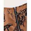 imageSOLY HUX Womens Gothic Zipper Bodycon Mini Dress Skull Print Tie Up Sleeveless Mini DressesBrown Graphic