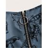 imageSOLY HUX Womens Gothic Zipper Bodycon Mini Dress Skull Print Tie Up Sleeveless Mini DressesDark Blue