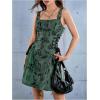 imageSOLY HUX Womens Gothic Zipper Bodycon Mini Dress Skull Print Tie Up Sleeveless Mini DressesGreen Graphic