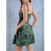 imageSOLY HUX Womens Gothic Zipper Bodycon Mini Dress Skull Print Tie Up Sleeveless Mini DressesGreen Graphic