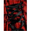 imageSOLY HUX Womens Gothic Zipper Bodycon Mini Dress Skull Print Tie Up Sleeveless Mini DressesRed Graphic