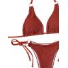 imageSOLY HUX Womens Halter Triangle Tie Side Bikini 2 Piece Swimsuits Rust Brown S