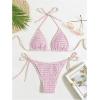 imageSOLY HUX Womens Plaid Gingham Bikini Sets Halter String Triangle Tie Side Bathing Suit Two Piece SwimsuitPink Plaid