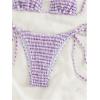 imageSOLY HUX Womens Plaid Gingham Bikini Sets Halter String Triangle Tie Side Bathing Suit Two Piece SwimsuitPurple Plaid