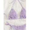imageSOLY HUX Womens Plaid Gingham Bikini Sets Halter String Triangle Tie Side Bathing Suit Two Piece SwimsuitPurple Plaid