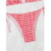 imageSOLY HUX Womens Plaid Gingham Bikini Sets Halter String Triangle Tie Side Bathing Suit Two Piece SwimsuitRed and White Plaid