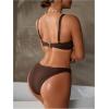 imageSOLY HUX Womens Summer Bikini Set Push Up Underwire Swimsuit Strappy Bathing Suits Beach WearCoffee Brown