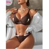 imageSOLY HUX Womens Summer Bikini Set Push Up Underwire Swimsuit Strappy Bathing Suits Beach WearCoffee Brown