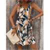 imageSOLY HUX Womens Summer Sleeveless V Neck Short Dresses Printed A Line Beach Dress Flowy SundressBlue Khaki Multi