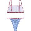 imageSOLY HUX Womens Swimsuits Floral Micro Bikini High Cut Thong Two Piece Sets Summer Bathing SuitWhite and Blue