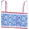 imageSOLY HUX Womens Swimsuits Floral Micro Bikini High Cut Thong Two Piece Sets Summer Bathing SuitWhite and Blue