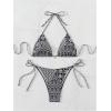 imageSOLY HUX Womens Two Piece Swimsuits High Waisted Bikini Sets Sexy Leopard Print Tie Halter Triangle Bathing SuitsBlack and White