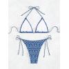 imageSOLY HUX Womens Two Piece Swimsuits High Waisted Bikini Sets Sexy Leopard Print Tie Halter Triangle Bathing SuitsBlue and White