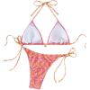 imageSOLY HUX Womens Two Piece Swimsuits High Waisted Bikini Sets Sexy Leopard Print Tie Halter Triangle Bathing SuitsOrange and Pink