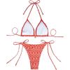 imageSOLY HUX Womens Two Piece Swimsuits High Waisted Bikini Sets Sexy Leopard Print Tie Halter Triangle Bathing SuitsRed White Floral