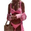imageSOLY HUX Bikini Sets for Women Twist Front Swimsuit Two Piece Bathing SuitsSolid Watermelon Pink