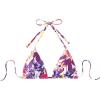 imageSOLY HUX Womens Floral Print Bikini Top Halter Triangle Tie Back Swimsuit Bathing Suit TopsPurple Floral