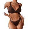 imageSOLY HUX Womens Summer Bikini Set Push Up Underwire Swimsuit Strappy Bathing Suits Beach WearCoffee Brown